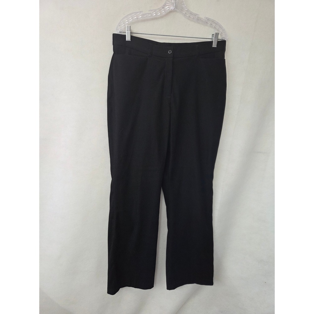 Coldwater Creek Trousers Women 12 Black‎ Straight Leg Stretch Dress Pants H26331